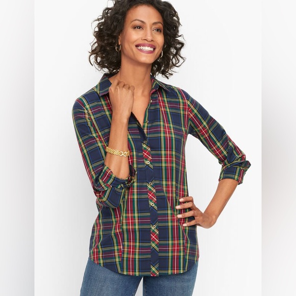 Talbots classic scenic plaid button down shirt - Picture 1 of 4